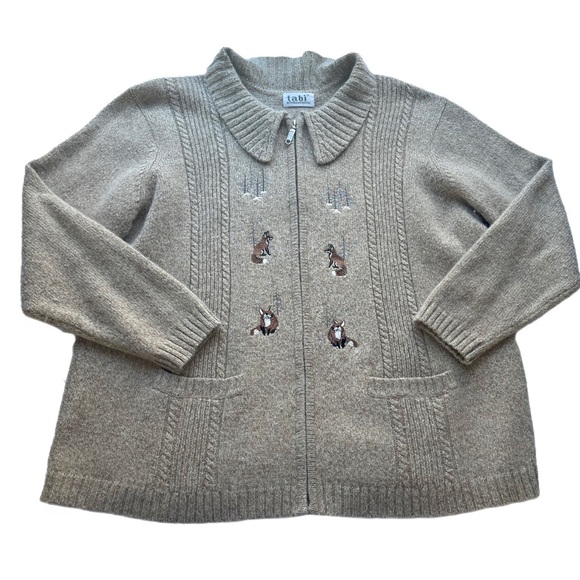 So‎ Cozy! Tabi International Neutral Oatmeal Novelty Cottagecore Cardigan - Picture 8 of 15